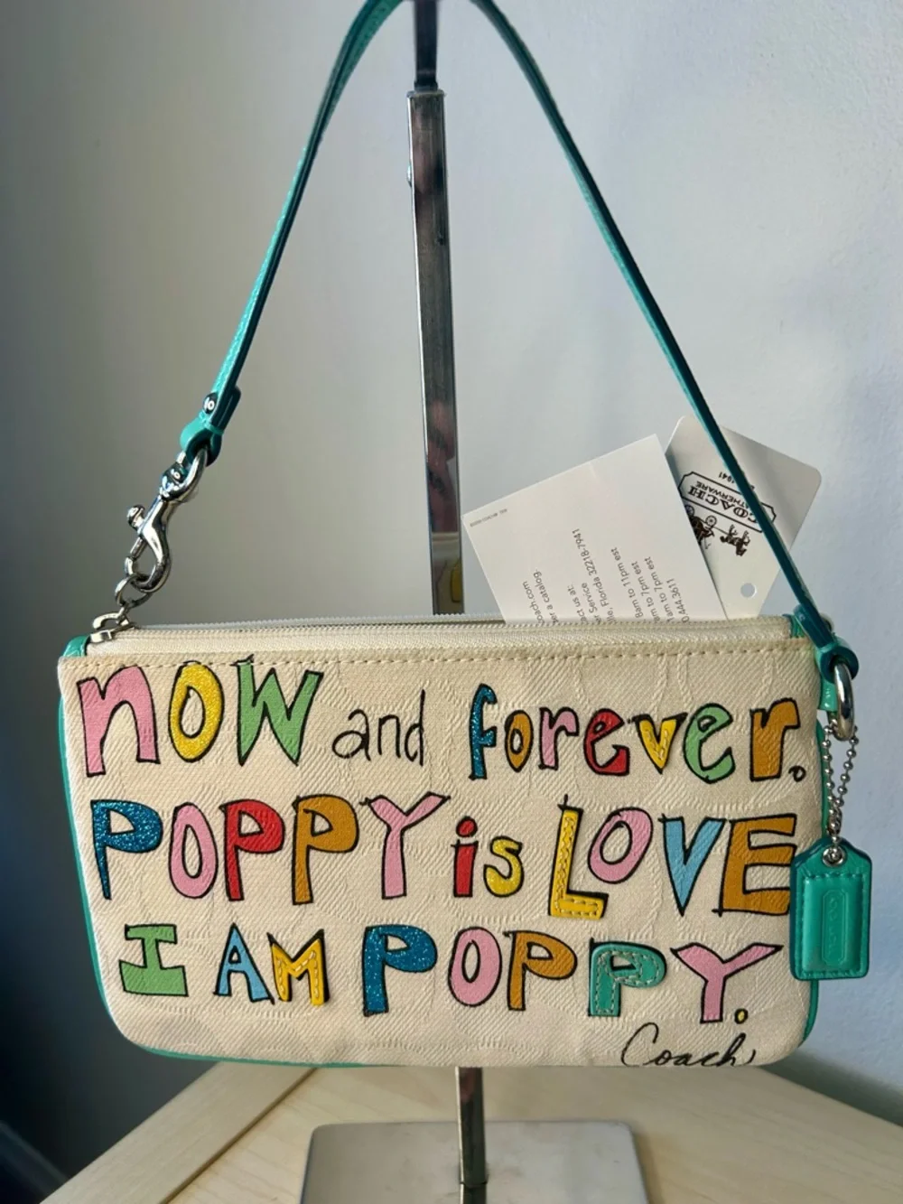 Coach Poppy Large Wristlet Poppy Is Love NWT - Picture 12 of 12